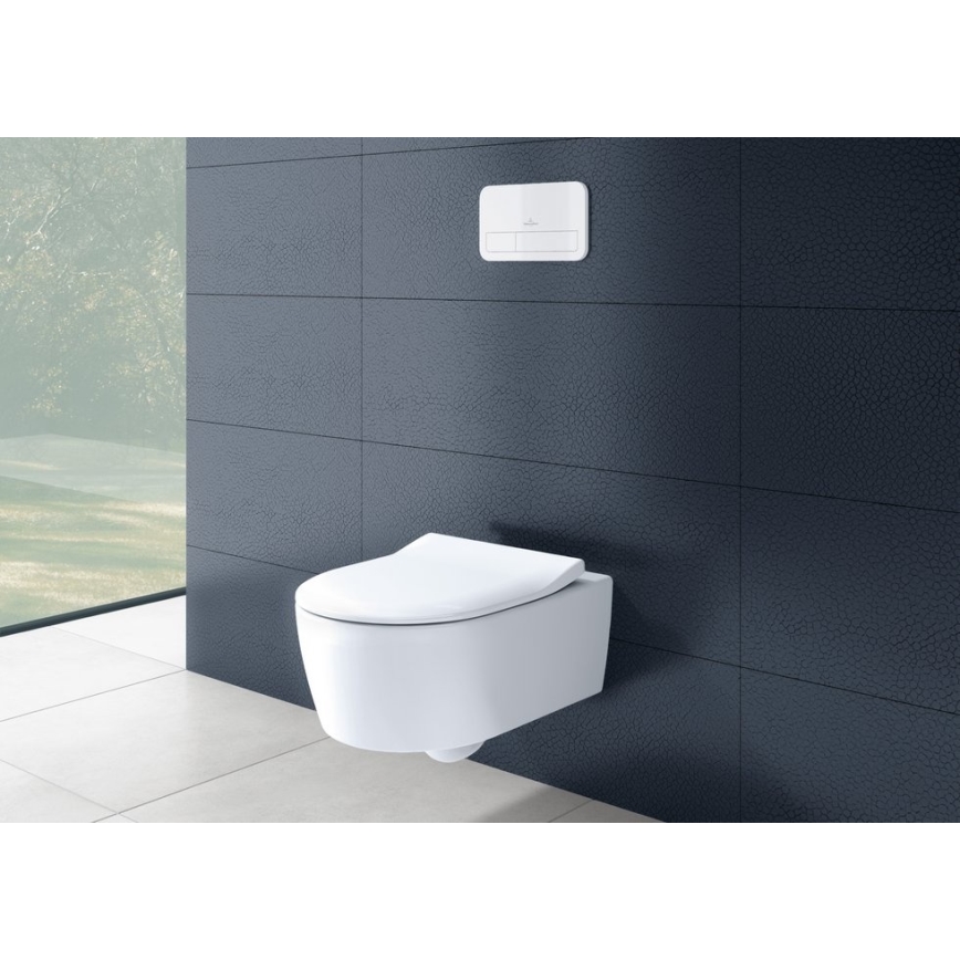 Villeroy & Boch 5656RS01 - WC suspendu avec abattant SoftClose AVENTO en céramique/blanc