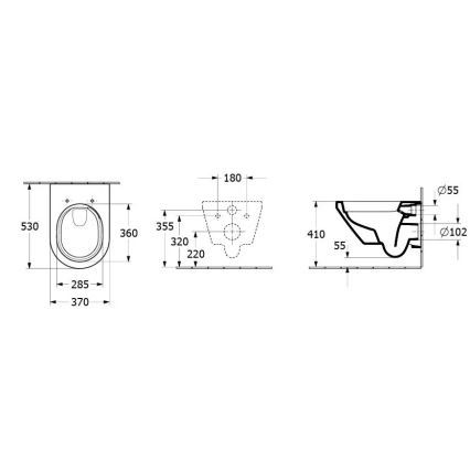 Villeroy & Boch 5684CLR1 - WC suspendu avec abattant SoftClose ARCHITECTURA céramique/blanc