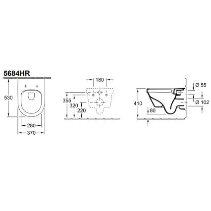 Villeroy & Boch 5684HRR1 - Cuvette WC suspendue avec abattant SoftClose ARCHITECTURA céramique/blanc