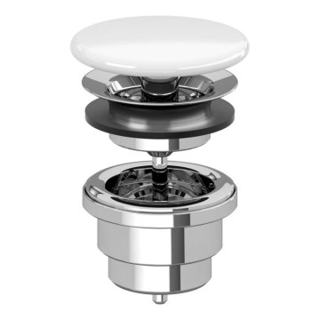 Villeroy & Boch 68080001 - Bonde pour lavabo en céramique, finition chrome brillant