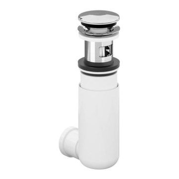 Villeroy & Boch 92198800 - Siphon pour lavabo PUSHOPEN chromé brillant/blanc
