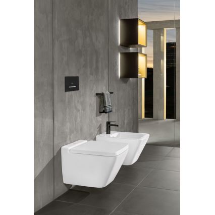 Villeroy & Boch 922169AN - Bouton de chasse d'eau VICONNECT noir mat/chrome mat