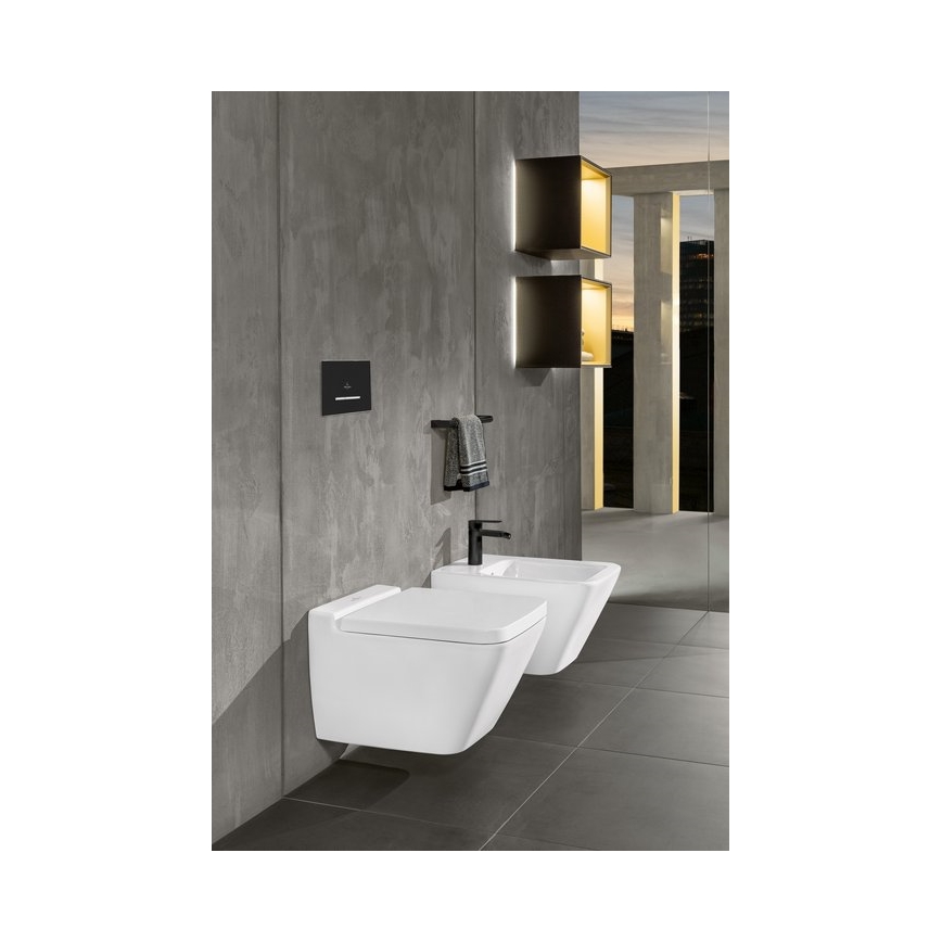 Villeroy & Boch 922169AN - Bouton de chasse d'eau VICONNECT noir mat/chrome mat