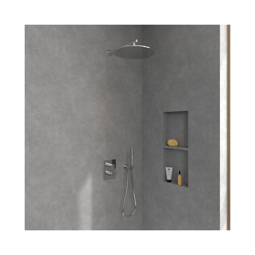 Villeroy & Boch TVD00065300061 - Mitigeur thermostatique de douche encastrable, finition chrome brillant