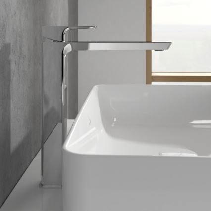 Villeroy & Boch TVW11200400061 - Mitigeur pour lavabo SUBWAY 3.0 29,5 cm, chrome brillant