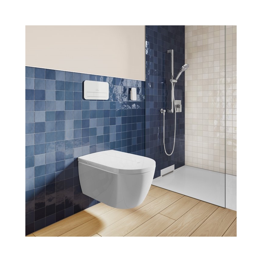 Villeroy & Boch V0E100R1 - Bidet suspendu avec abattant SoftClose VICLEAN céramique/blanc +télécommande