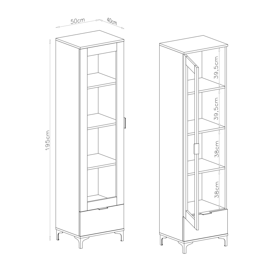 Vitrine LORA chêne artisan