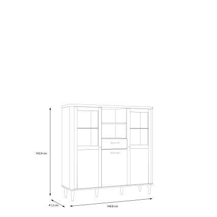 Vitrine VIRO marron/beige