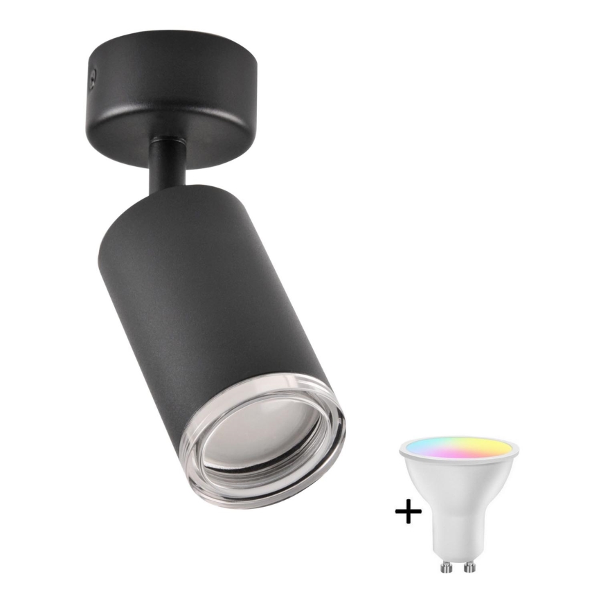 Встановлюване світло для ванної кімнати LED RGBW TURYN 1xGU10/6,5W/230V 2700-6500K Wi-Fi IP44 чорне