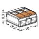 WAGO 221-413 - Borne de raccordement COMPACT 3x4 450V orange