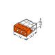 WAGO 2273-203 - Borne de boîte de jonction COMPACT 3x2,5 450V orange