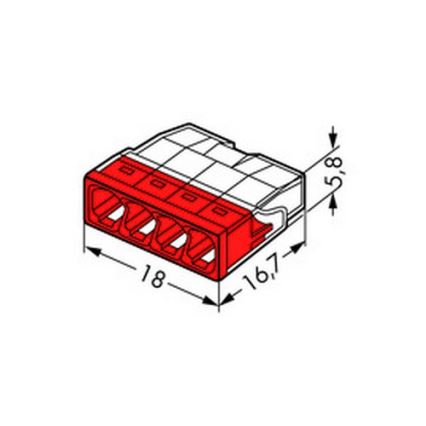 WAGO 2273-204 - Borne de boîte de jonction COMPACT 4x2,5 450V rouge