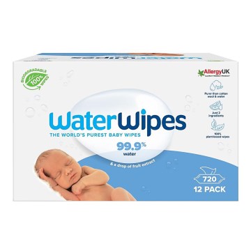 WaterWipes - LOT 12x Lingettes sans plastique 60 pce (720 pcs)