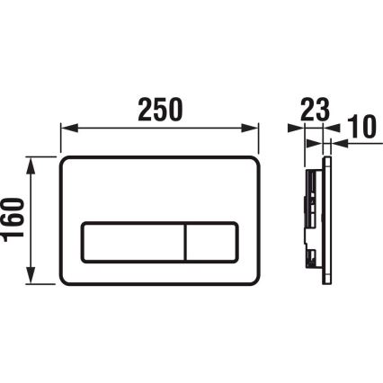 WC suspendu LYRA + abattant SoftClose LYRA + plaque de commande DUAL + module encastré + plaque isolante