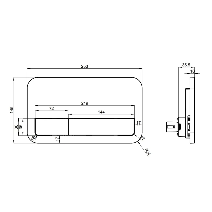 WC suspendu SUBWAY + abattant SoftClose SUBWAY + bouton de chasse VICONNECT + module encastré VICONNECT + joint isolant VICONNECT