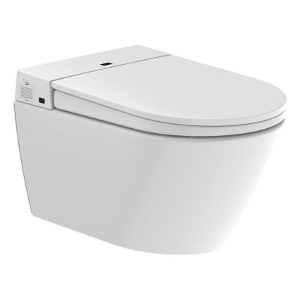 WC suspendu avec bidet intégré TISVILDELEJE 1600W/230V + abattant WC SoftClose à fermeture douce + bouton de chasse SIGMA + module encastré + patin isolant + télécommande