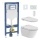 WC suspendu avec bidet intégré TISVILDELEJE 1600W/230V + abattant WC SoftClose à fermeture douce + bouton de chasse SIGMA + module encastré + patin isolant + télécommande