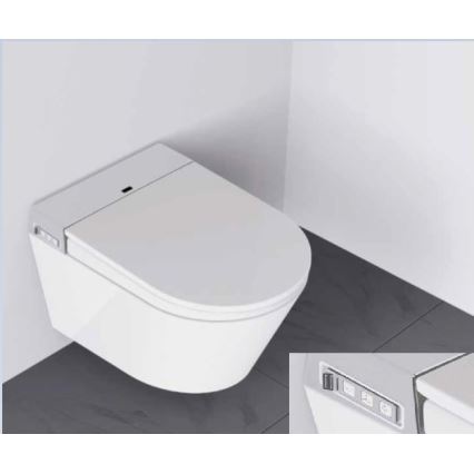 WC suspendu avec bidet TISVILDELEJE 1600W/230V blanc + télécommande