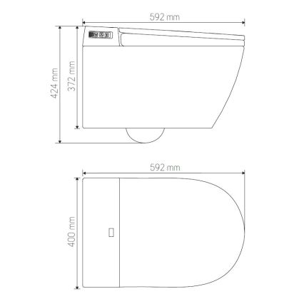 WC suspendu avec bidet TISVILDELEJE 1600W/230V blanc + télécommande