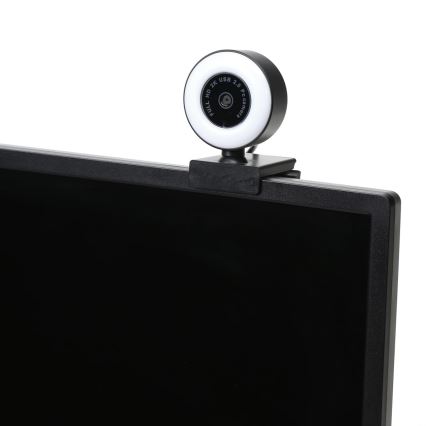 Webcam 2K avec éclairage LED à intensité variable