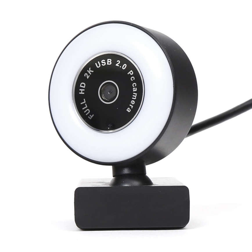 Webcam 2K avec éclairage LED à intensité variable