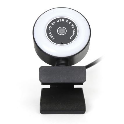 Webcam 2K avec éclairage LED à intensité variable
