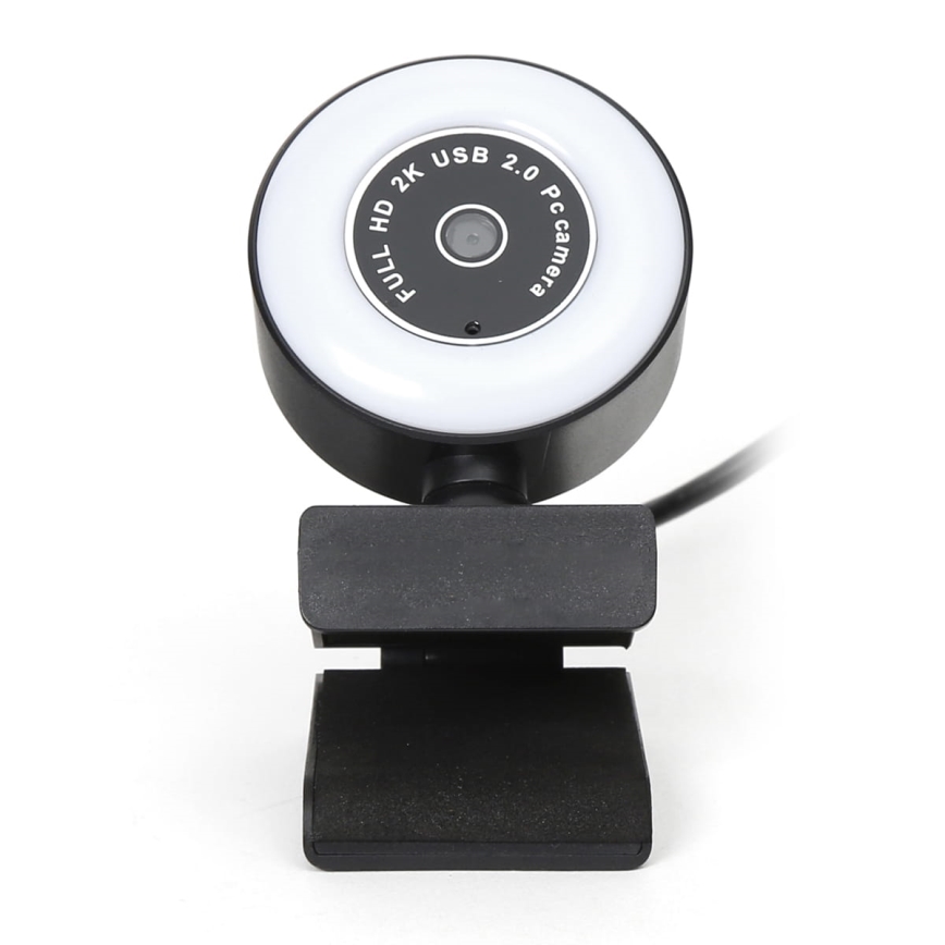 Webcam 2K avec éclairage LED à intensité variable