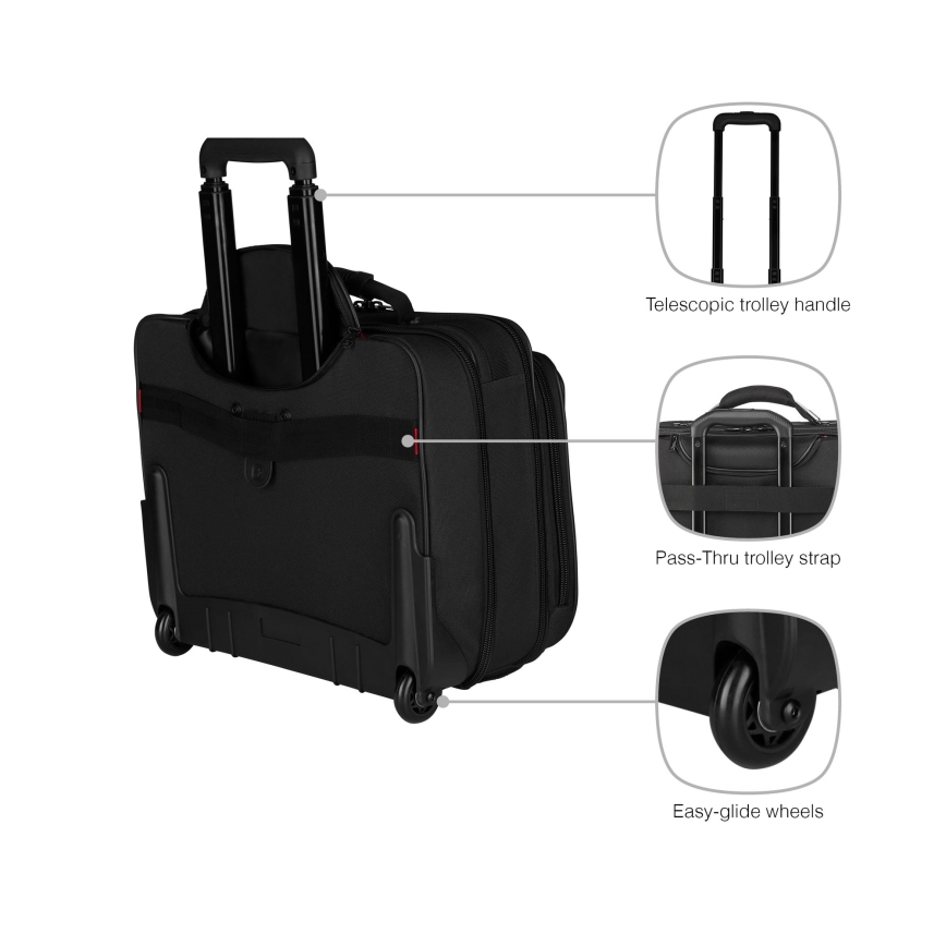 Wenger - Bagages à roulettes 29 l + pochette pour ordinateur portable 15,6" Granada noir