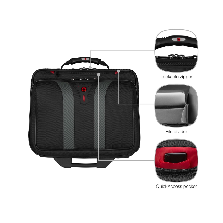 Wenger - Bagages à roulettes 29 l + pochette pour ordinateur portable 15,6" Granada noir