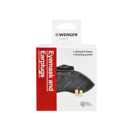 Wenger - Masque pour les yeux gris + bouchons d'oreille