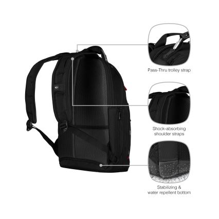 Wenger - Sac à dos pour ordinateur portable 20 l 15" avec pochette pour tablette 10" Gigabyte noir