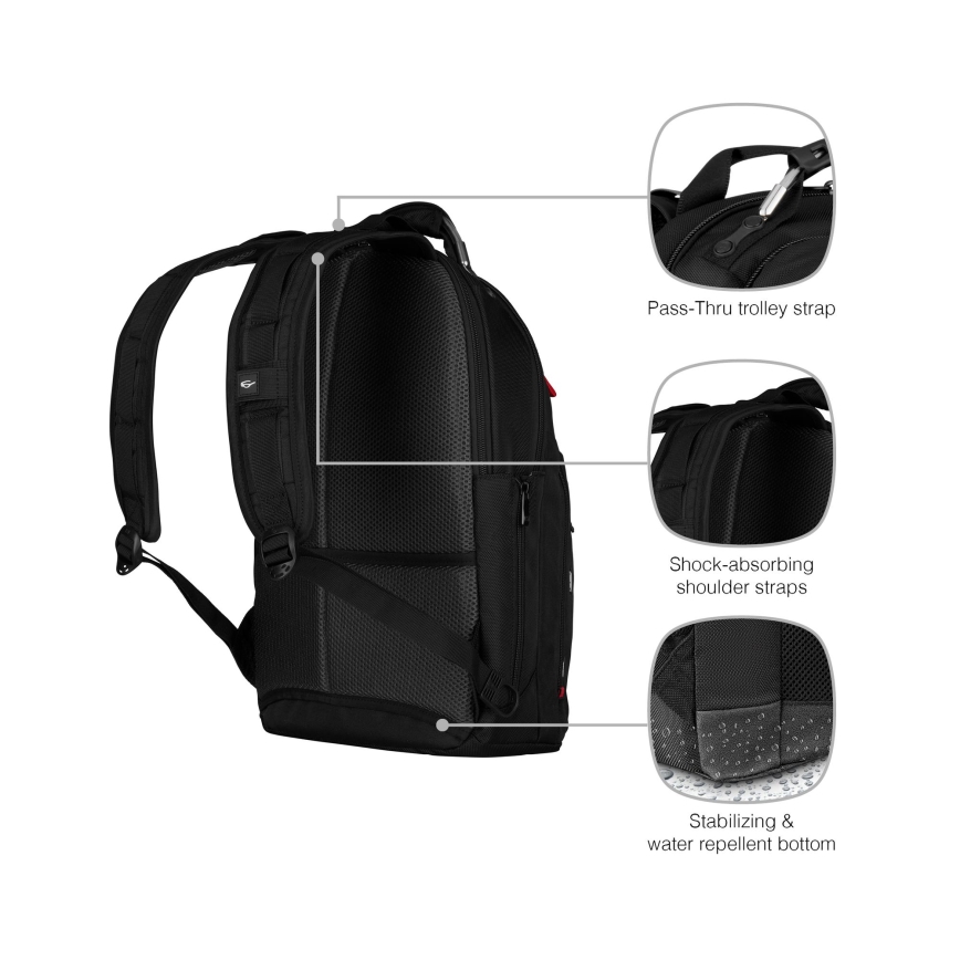 Wenger - Sac à dos pour ordinateur portable 20 l 15" avec pochette pour tablette 10" Gigabyte noir