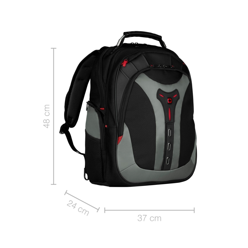 Wenger - Sac à dos pour ordinateur portable 25 l 17" avec pochette pour tablette 12" Pegasus noir/gris