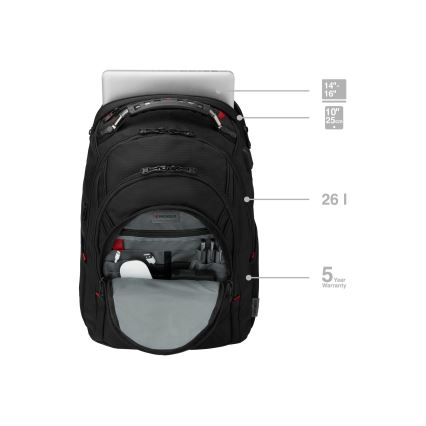 Wenger - Sac à dos pour ordinateur portable 26 l 17" avec pochette pour tablette 10" Ibex Ballistic Deluxe