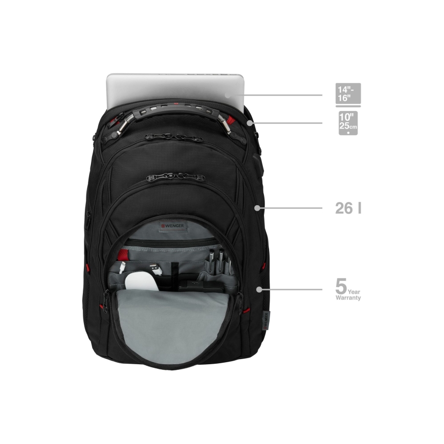 Wenger - Sac à dos pour ordinateur portable 26 l 17" avec pochette pour tablette 10" Ibex Ballistic Deluxe