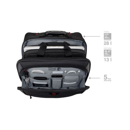 Wenger - Valise de voyage à roulettes 23 l 17" + sacoche pour ordinateur portable 15,4" Potomac noir