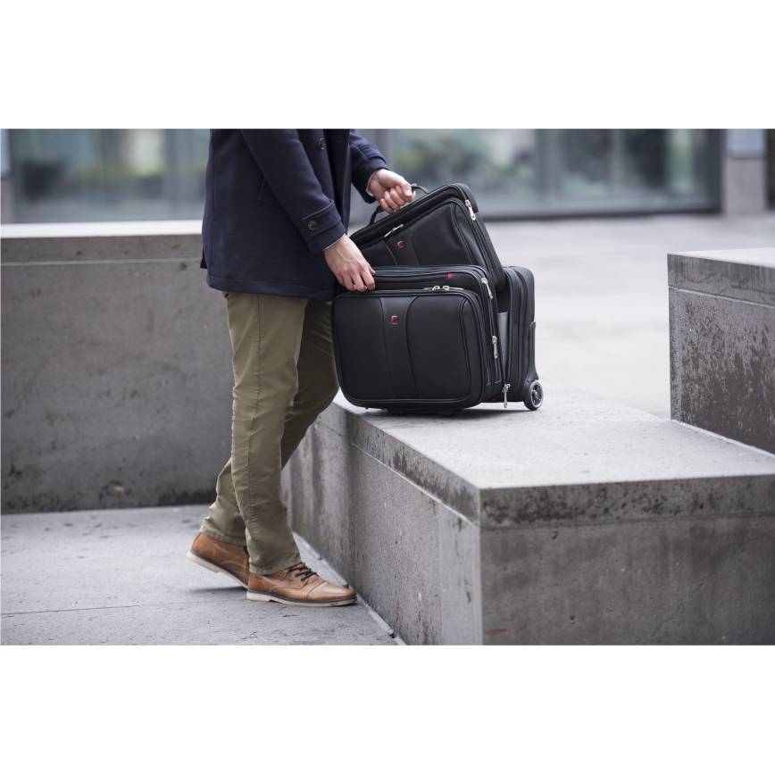 Wenger - Valise de voyage à roulettes 25 l 17" + sacoche pour ordinateur portable 15,6" Patriot noir