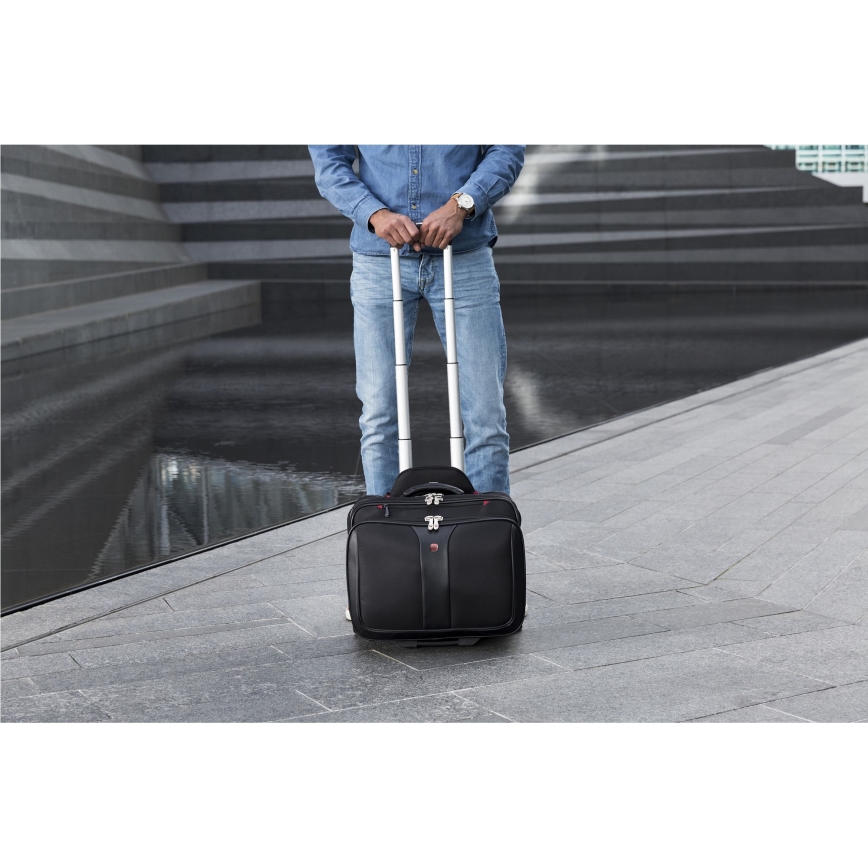 Wenger - Valise de voyage à roulettes 25 l 17" + sacoche pour ordinateur portable 15,6" Patriot noir