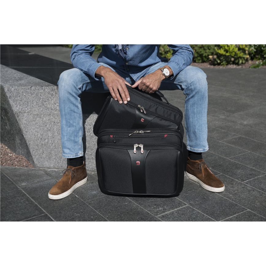 Wenger - Valise de voyage à roulettes 25 l 17" + sacoche pour ordinateur portable 15,6" Patriot noir