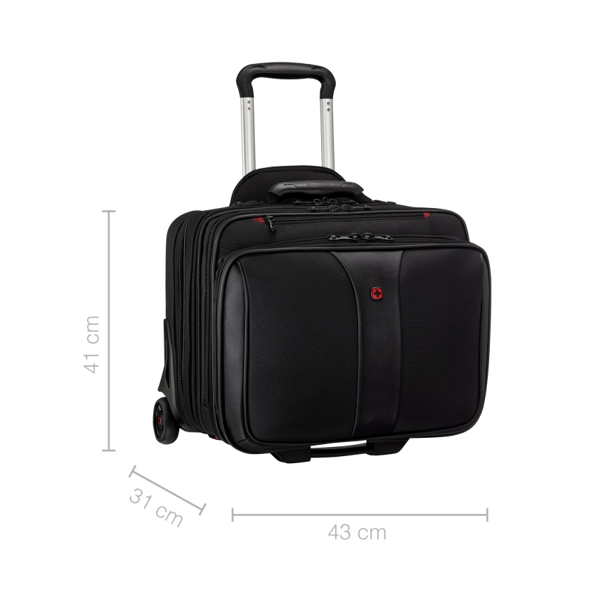 Wenger - Valise de voyage à roulettes 25 l 17" + sacoche pour ordinateur portable 15,6" Patriot noir