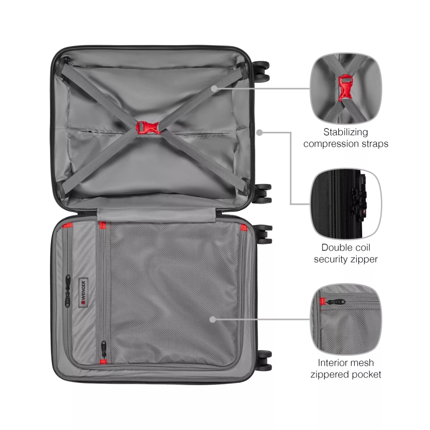 Wenger - Valise de voyage à roulettes 39 l Legacy noir