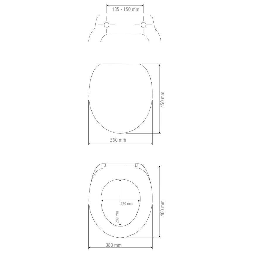 WENKO 105000100-WC Abattant WC AURORA 45x36 cm blanc