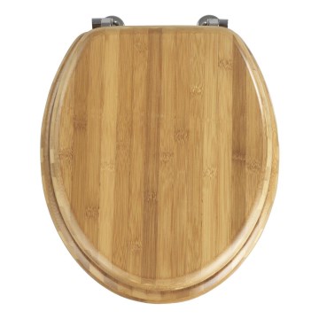 WENKO 144726100 - Abattant WC BAMBOO 34x41 cm brun/argenté