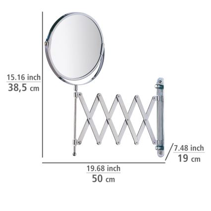 WENKO 15165100 - Miroir de maquillage EXCLUSIVE 19x38,5 cm chrome brillant