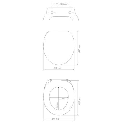 WENKO 154008100-WC abattant WC VALENCIA 43 x 36 cm blanc/argenté