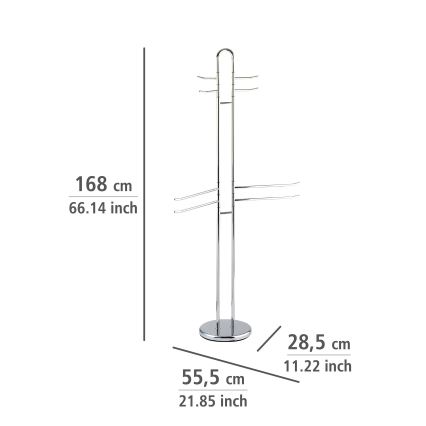 WENKO 15581100 - Porte-serviettes PALERMO 55,5 x 168 cm, chrome brillant