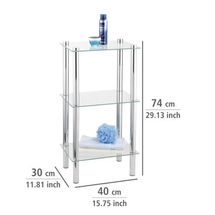 WENKO 15851100 - Étagère YAGO 40x74 cm argentée/transparente
