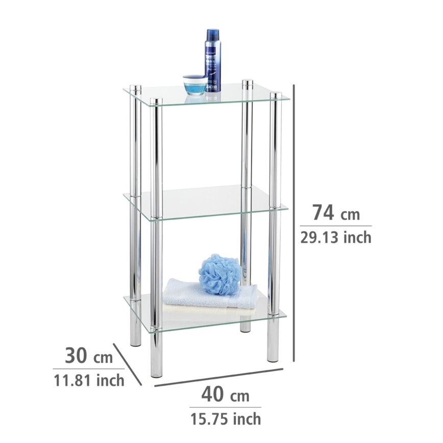 WENKO 15851100 - Étagère YAGO 40x74 cm argentée/transparente