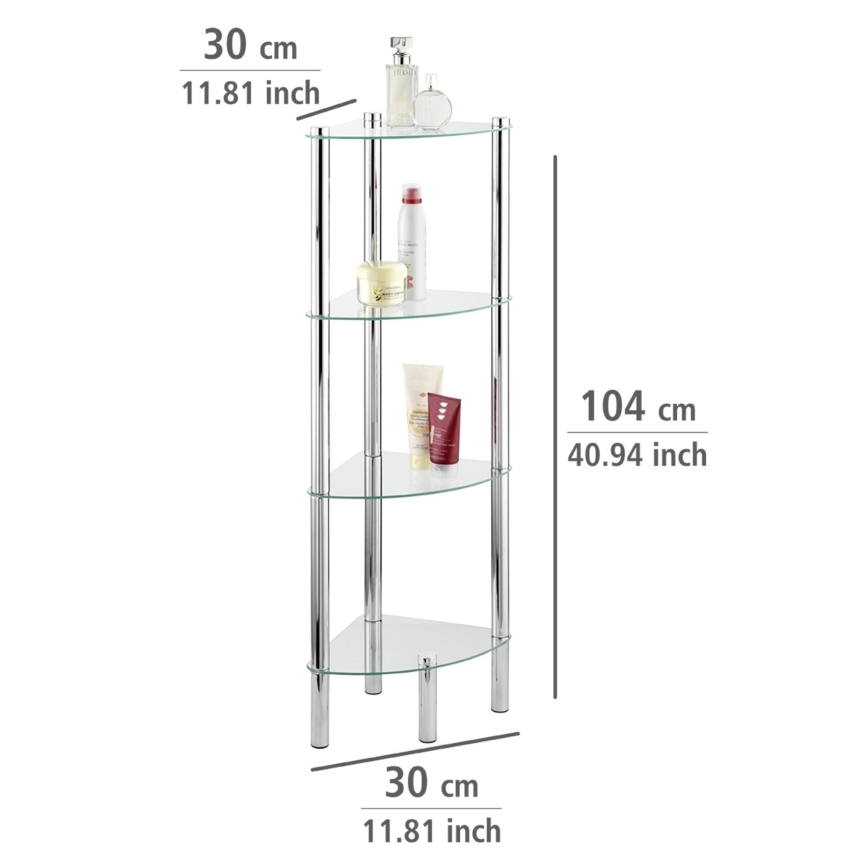 WENKO 15852100 - Étagère YAGO 30 x 104 cm inox/argenté/transparente