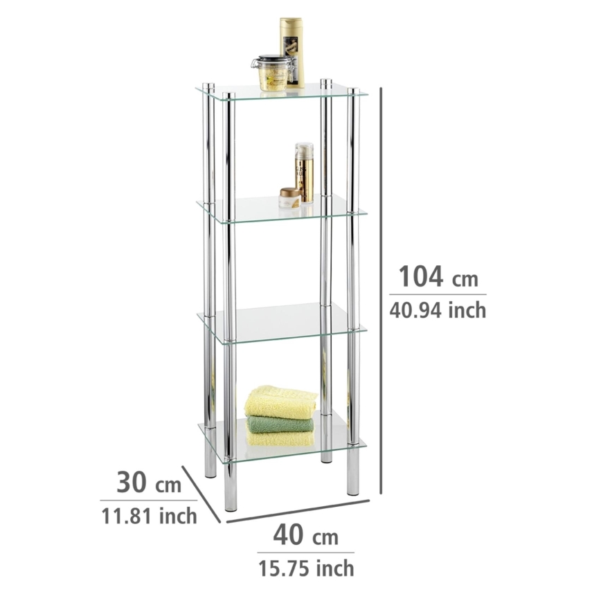 WENKO 15853100 - Étagère YAGO 40x104 cm acier inoxydable/argenté/transparent